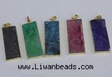 NGP3960 20*50mm - 25*45mm rectangle druzy agate gemstone pendants