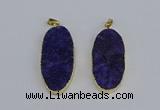 NGP3964 22*45mm - 25*50mm oval druzy agate pendants wholesale