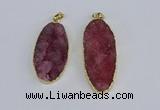 NGP3965 22*45mm - 25*50mm oval druzy agate pendants wholesale