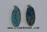 NGP3966 22*45mm - 25*50mm oval druzy agate pendants wholesale