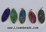 NGP3970 22*45mm - 25*50mm oval druzy agate pendants wholesale