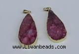 NGP3975 20*40mm - 25*50mm flat teardrop druzy agate pendants