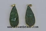 NGP3977 20*40mm - 25*50mm flat teardrop druzy agate pendants