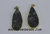 NGP3979 20*40mm - 25*50mm flat teardrop druzy agate pendants