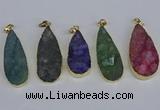 NGP3980 20*40mm - 25*50mm flat teardrop druzy agate pendants