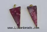 NGP3985 20*48mm - 25*50mm triangle druzy agate pendants wholesale