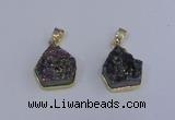 NGP4009 15*16mm freeform druzy quartz gemstone pendants