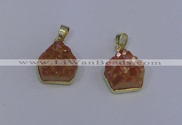 NGP4010 15*16mm freeform druzy quartz gemstone pendants