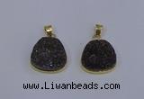 NGP4028 18*19mm freeform druzy quartz gemstone pendants