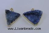 NGP4052 25*30mm – 30*35mm triangle druzy quartz pendants