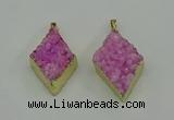 NGP4076 25*35mm - 28*40mm diamond druzy quartz pendants