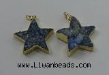 NGP4096 30*32mm - 32*35mm star druzy quartz pendants wholesale