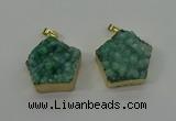 NGP4116 28*28mm - 30*30mm pentagon druzy quartz pendants wholesale