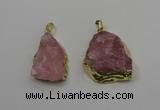 NGP4141 20*30mm - 35*45mm freeform rose quartz pendants wholesale