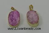 NGP4186 18*25mm - 18*28mm oval druzy quartz pendants wholesale