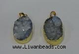 NGP4189 18*25mm - 18*28mm oval druzy quartz pendants wholesale