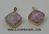 NGP4214 20mm - 22mm diamond druzy quartz pendants wholesale