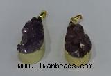 NGP4240 18*35mm teardrop druzy amethyst pendants wholesale