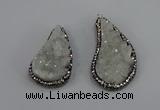 NGP4304 20*40mm - 25*50mm wing-shaped druzy quartz pendants