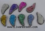 NGP4321 20*40mm - 25*50mm wing-shaped druzy quartz pendants