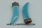 NGP4517 12*50mm - 12*55mm horn blue turquoise pendants wholesale