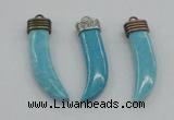 NGP4518 12*50mm - 12*55mm horn blue turquoise pendants wholesale