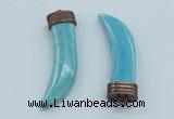 NGP4527 15*55mm - 15*60mm horn blue turquoise pendants wholesale