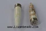 NGP4544 15*62mm bullet-shaped white howlite turquoise pendants