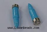 NGP4548 15*62mm bullet-shaped white howlite turquoise pendants