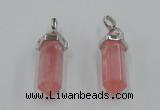 NGP5003 8*30mm sticks cherry quartz gemstone pendants wholesale