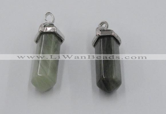 NGP5017 8*30mm sticks seaweed quartz pendants wholesale