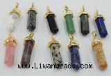 NGP5048 8*30mm sticks mixed gemstone pendants wholesale