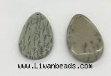 NGP5524 30*50mm - 35*55mm flat teardrop jasper pendants