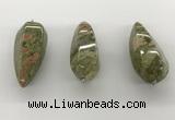 NGP5555 14*40mm - 23*58mm teardrop unakite gemstone pendants