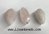 NGP5566 18*40mm - 23*58mm teardrop rose quartz pendants