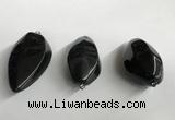 NGP5573 18*40mm - 23*58mm teardrop black agate pendants