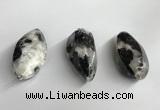 NGP5576 18*40mm - 23*58mm teardrop black & white agate pendants