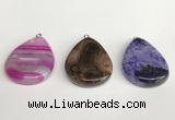 NGP5732 30*40mm flat teardrop agate pendants wholesale