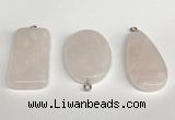 NGP5763 20*40mm - 25*35mm freefrom rose quartz pendants