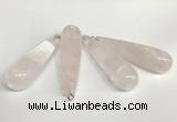 NGP5767 14*40mm - 15*55mm teardrop rose quartz pendants wholesale