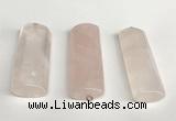 NGP5769 18*55mm - 20*58mm flat tube rose quartz pendants wholesale