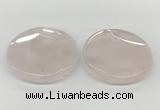 NGP5844 50mm flat round rose quartz pendants wholesale