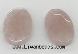 NGP5845 35*55mm faceted oval rose quartz pendants wholesale