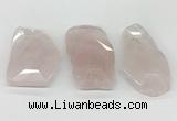 NGP5848 35*50mm - 50*70mm faceted freeform rose quartz slab pendants