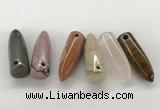 NGP5876 12*38mm cone mixed gemstone pendants wholesale