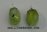 NGP6014 18*30mm - 22*35mm freeform green rutilated quartz pendants