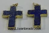 NGP6039 30*40mm - 35*45mm cross lapis lazuli pendants