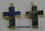 NGP6043 30*40mm - 35*45mm cross labradorite pendants