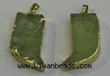 NGP6052 15*40mm - 18*45mm horn green rutilated quartz pendants