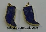 NGP6056 15*40mm - 18*45mm horn lapis lazuli pendants